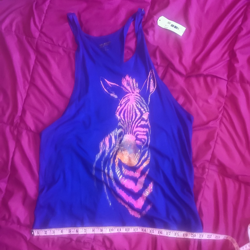 NWT Arizona Rainbow Zebra Muscle Tank
